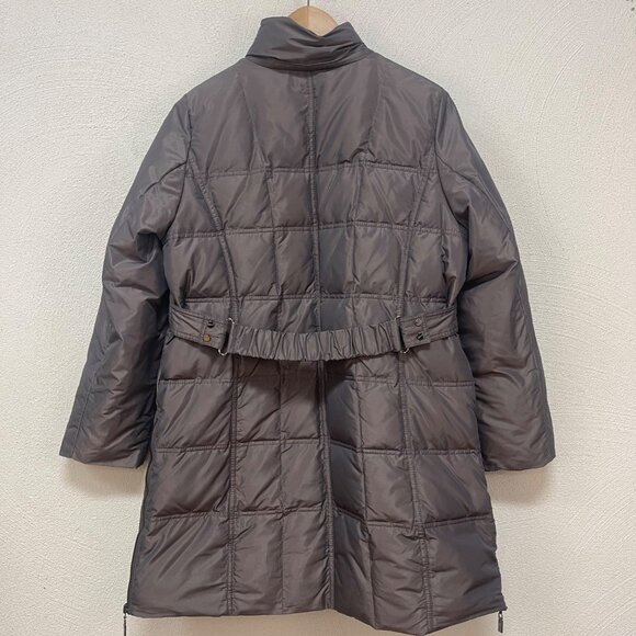 Number Nine Puffer Down Coat Jacket Gray Long Sleeve Stand-up Collar Women Large - Picture 2 of 10